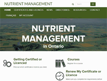 Tablet Screenshot of nutrientmanagement.ca